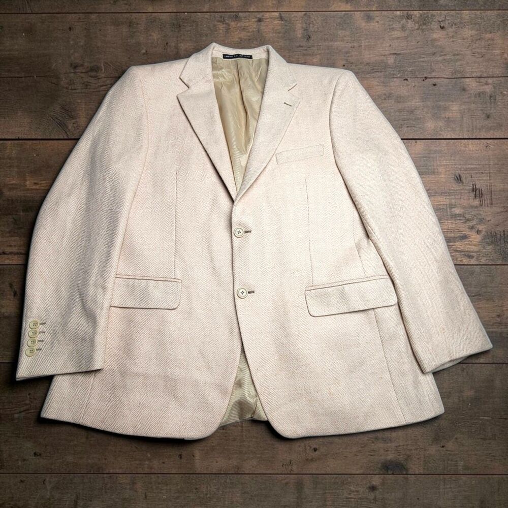 Cerruti 1881 Wool Blazer Sport Coat EU 54 US 46R Cream Made in Italy Jacket